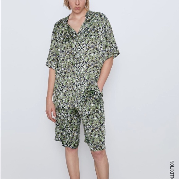 ZARA BNWT Floral Top + Shorts Set 2pc Coord Set - Picture 3 of 7